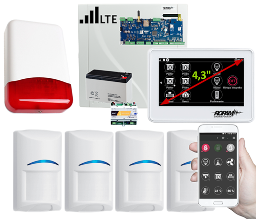 System alarmowy z 4 czujkami Ropam NeoLTE-IP-64