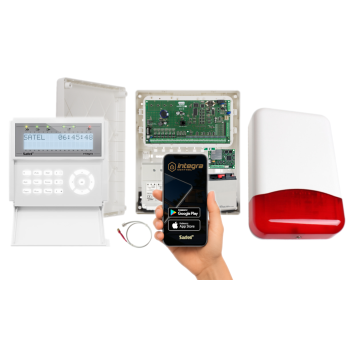 ZESTAW ALARMOWY SATEL INTEGRA 64 + INT-KLCD-W + OPU-3P + AWT682 + 17Ah + INT-GSM LTE + SYRENA TI700