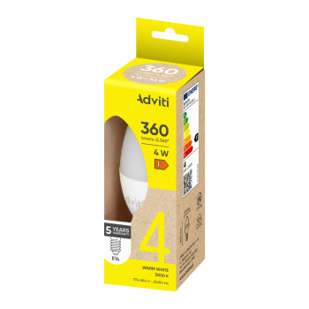 Żarówka LED Adviti AD-SW-6639L3 gwint E14 moc 4W ciepła biel 360lm 230V 10szt