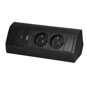 GNIAZDO MEBLOWE PODWÓJNE ORNO OR-GM-9039/B 2xUSB