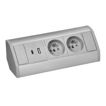 GNIAZDO MEBLOWE PODWÓJNE ORNO OR-GM-9039/G 2xUSB