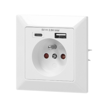 GNIAZDO ELEKTRYCZNE Z ŁADOWARKĄ USB (A+C) ORNO OR-AE-13232