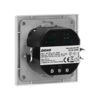 GNIAZDO ELEKTRYCZNE Z ŁADOWARKĄ USB (A+C) ORNO OR-AE-13232