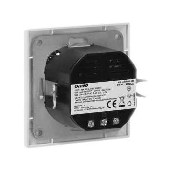 GNIAZDO ELEKTRYCZNE Z ŁADOWARKĄ USB (A+C) ORNO OR-AE-13232(GS) SCHUKO