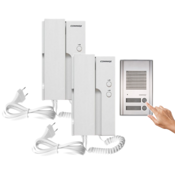 ZESTAW DOMOFONOWY COMMAX 2xUNIFON DP-2HPR + STACJA BRAMOWA DR-201AG 230V