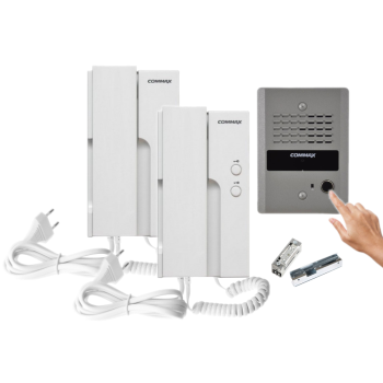 ZESTAW DOMOFONOWY COMMAX 2x DP-2HPR + DR-2GN + ELEKTROZACZEP R4-12.10 230V