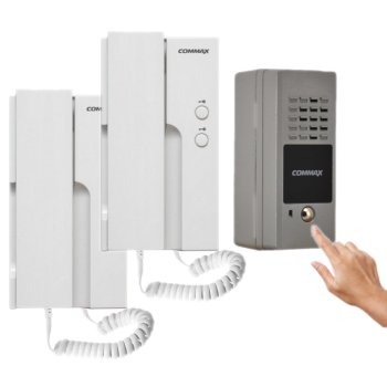 ZESTAW DOMOFONOWY COMMAX 2x UNIFON DP-2HPR(DC) + STACJA BRAMOWA DR-2PN 12VDC