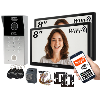 ZESTAW WIDEODOMOFONOWY 5TECH 2x VERUS One PLUS(B)/84225 8" FullHD WiFi SZYFRATOR APLIKACJA DIN