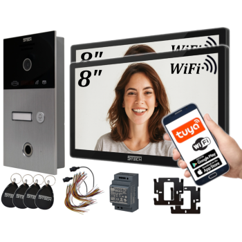 ZESTAW WIDEODOMOFONOWY 5TECH 2x VERUS One PLUS(B)/84253 8" RFID WiFi APLIKACJA DIN