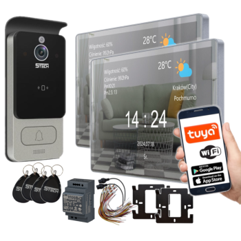 ZESTAW WIDEODOMOFONOWY 5TECH 2x VERUS One PLUS(M)/84228C 8" FullHD WiFi APLIKACJA +DIN