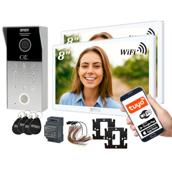 ZESTAW WIDEODOMOFONOWY 5TECH 2x VERUS One PLUS(W)/84225 8" FullHD WiFi SZYFRATOR APLIKACJA DIN