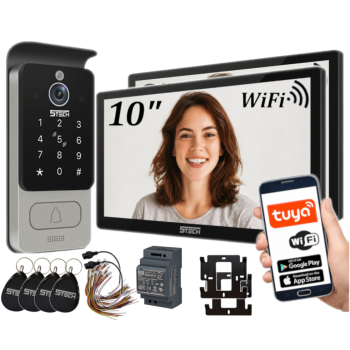 ZESTAW WIDEODOMOFONOWY 5TECH 2x VERUS PLUS(B)/84228 10" FullHD WiFi SZYFRATOR APLIKACJA DIN