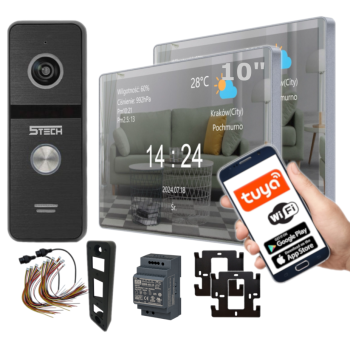ZESTAW WIDEODOMOFONOWY 5TECH 2xVERUS PLUS(M)/84207a 10" FullHD WiFi APLIKACJA DIN