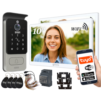 ZESTAW WIDEODOMOFONOWY 5TECH 2x VERUS PLUS(W)/84228 10" FullHD WiFi SZYFRATOR APLIKACJA DIN