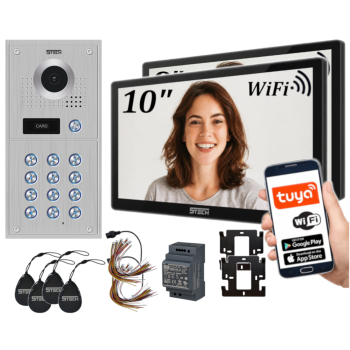 ZESTAW WIDEODOMOFONOWY 5TECH 2xVERUS PLUS(B)/84222 10" RFID WiFi APLIKACJA DIN