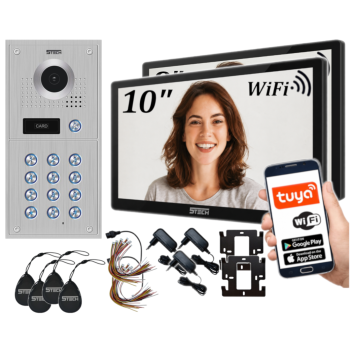 ZESTAW WIDEODOMOFONOWY 5TECH 2xVERUS PLUS(B)/84222 10" RFID WiFi APLIKACJA