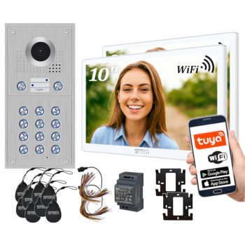 ZESTAW WIDEODOMOFONOWY 5TECH 2xVERUS PLUS(W)/84222-2 10" RFID WiFi APLIKACJA DIN
