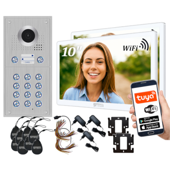 ZESTAW WIDEODOMOFONOWY 5TECH 2xVERUS PLUS(W)/84222-2 10" RFID WiFi APLIKACJA