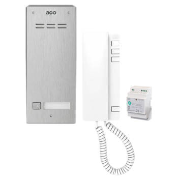 ZESTAW DOMOFONOWY ACO FAM-P-1NPACC NT + UNIFON UP940 + DIN 15V
