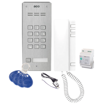 ZESTAW DOMOFONOWY ACO FAM-P-1NPZSACC NT + UNIFON UP940 + DIN 2A 15V + CDN-USB