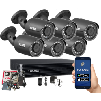 ZESTAW MONITORINGU BCS-B-XVR0801(2.0) + 6 KAMER BCS-B-MT82800 5MPX DYSK 1TB