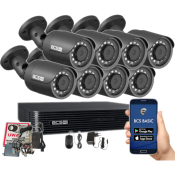 ZESTAW MONITORINGU BCS-B-XVR0801(2.0) + 8 KAMER BCS-B-MT82800 5MPX DYSK 1TB
