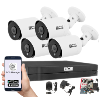 ZESTAW MONITORINGU BCS-L-XVR0401-4KE(5) + 4x BCS-TA28FSR4(2) 8MPX 2,8mm IR40 1TB