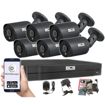 ZESTAW MONITORINGU BCS-L-XVR0801-4KE(5) + 6x BCS-TA28FSR4-G(2) 8MPX 2,8mm IR40 1TB