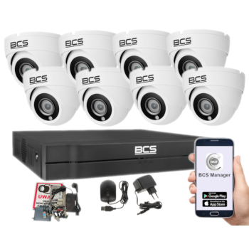 ZESTAW MONITORINGU BCS-L-XVR0801-4KE(5) + 8x BCS-EA28FSR3(H2)(2) 8Mpx 2.8mm IR30 1TB