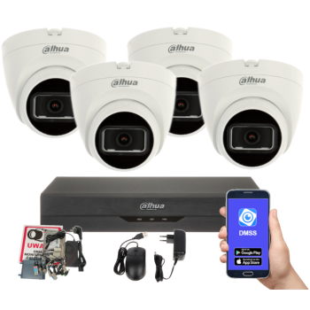 ZESTAW MONITORINGU DAHUA XVR5104HS-4KL-I3 + 4x HAC-HDW1500TRQ-0280B-S2 5MPX 2.8mm IR25 1TB