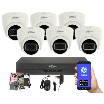 ZESTAW MONITORINGU DAHUA XVR5108HS-I3 + 6x HAC-HDW1500TRQ-0280B-S2 5M-N 2.8mm IR25 1TB