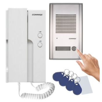 ZESTAW DOMOFONOWY COMMAX UNIFON DP-2HPR(DC) + STACJA BRAMOWA DR-201A/RFID 12VDC