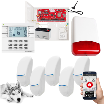 SYSTEM ALARMOWY GENEVO PRiMA16Q LCD WH-WH 5 CZUJEK BINGO Plus POWIADOMIENIE GSM