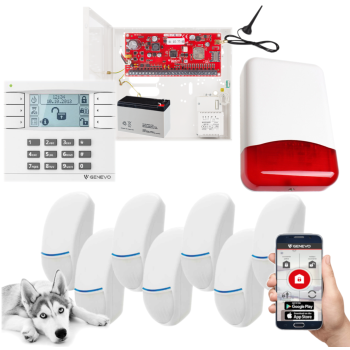 SYSTEM ALARMOWY GENEVO PRiMA16Q LCD WH-WH 7 CZUJEK BINGO PLUS POWIADOMIENIE GSM