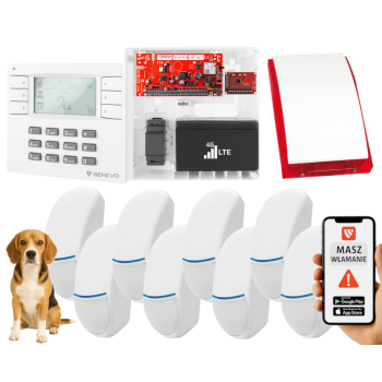 SYSTEM ALARMOWY GENEVO PRiMA64LTE BOX LCD WH-WH 8 CZUJEK Bingo Plus SP-4001R 7Ah