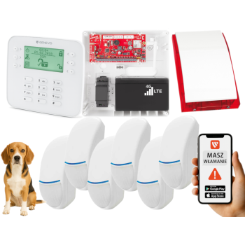 SYSTEM ALARMOWY GENEVO PRiMA64LTE WL BOX LCD SL 6 CZUJEK Bingo Plus SP-4001R 7Ah