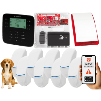 SYSTEM ALARMOWY GENEVO PRiMA64LTE WL BOX LCD SL BK 8 CZUJEK Bingo Plus SP-4001R 7Ah