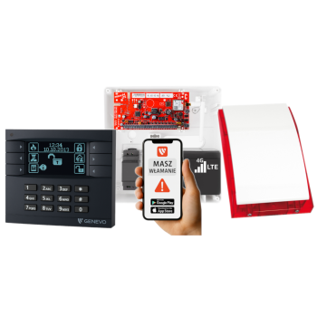 SYSTEM ALARMOWY GENEVO PRiMA16LTE z Manipulatorem LCD GY-BK i Syreną SP-4001R