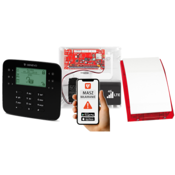 SYSTEM ALARMOWY GENEVO PRiMA16LTE z Manipulatorem LCD SL BK i Syreną SP-4001R