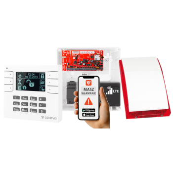 SYSTEM ALARMOWY GENEVO PRiMA16LTE z Manipulatorem LCD WH-BK i Syreną SP-4001R