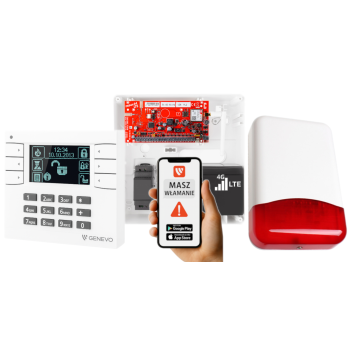 SYSTEM ALARMOWY GENEVO PRiMA16LTE z Manipulatorem LCD WH-BK i Syreną TI700