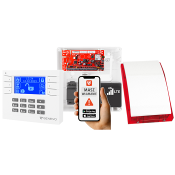 SYSTEM ALARMOWY GENEVO PRiMA16LTE z Manipulatorem LCD WH-BL i Syreną SP-4001R