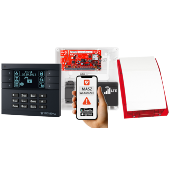 SYSTEM ALARMOWY GENEVO PRiMA64LTE BOX z Manipulatorem LCD GY-BK i Syreną SP-4001R