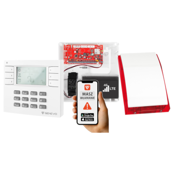 SYSTEM ALARMOWY GENEVO PRiMA16LTE z Manipulatorem LCD WH-WH i Syreną SP-4001R