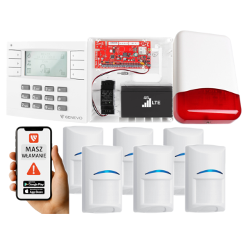 SYSTEM ALARMOWY GENEVO PRiMA16LTE z Manipulatorem LCD WH-WH i 6 Czujkami BOSCH