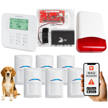 SYSTEM ALARMOWY GENEVO PRiMA16LTE z Manipulatorem LCD SL i 6 Czujkami BOSCH Pet