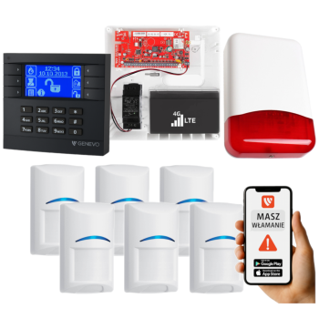 SYSTEM ALARMOWY GENEVO PRiMA16LTE z Manipulatorem LCD GY-BL i 6 Czujkami BOSCH