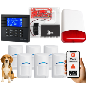 SYSTEM ALARMOWY GENEVO PRiMA16LTE z Manipulatorem LCD GY-BL i 6 Czujkami BOSCH Pet