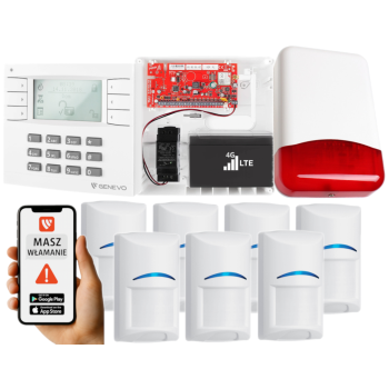 SYSTEM ALARMOWY GENEVO PRiMA16LTE z Manipulatorem LCD WH-WH i 7 Czujkami BOSCH