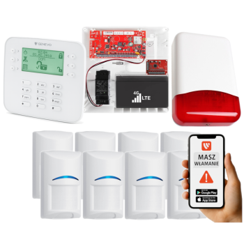 SYSTEM ALARMOWY GENEVO PRiMA16LTE z Manipulatorem LCD SL i 8 Czujkami BOSCH